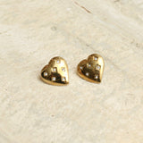 Vintage Heart Stud Earrings