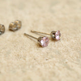 Pink, Black Crystal Studs