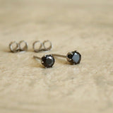 Pink, Black Crystal Studs