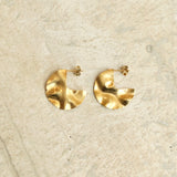 Gold Foil Large Circle Earrings