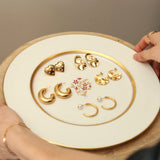 Gold Foil Large Circle Earrings