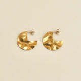 Gold Foil Large Circle Earrings