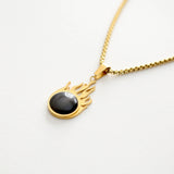 Fire w/ Black Onyx Necklace - cyclicalind