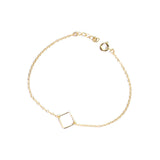Gold geometry square chain bracelet