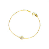 Small CZ disk Gold Bracelet