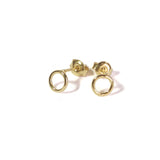 Simple Donut Earrings with posts in - yellow gold 