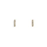 Medium CZ Bar Earrings - Yellow Gold