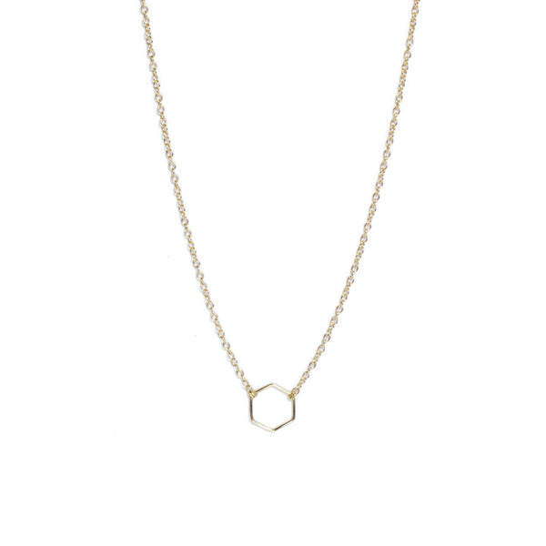Gold Geometry Hexagon Necklace
