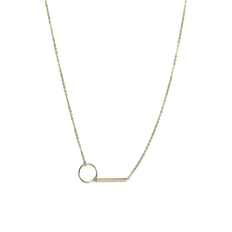 Gold Filled Circle and Bar Necklace Alternate
