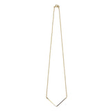 V shape Yellow Gold Wire Necklace Closure
