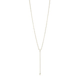CZ Triangle Lariat Yellow Gold Necklace