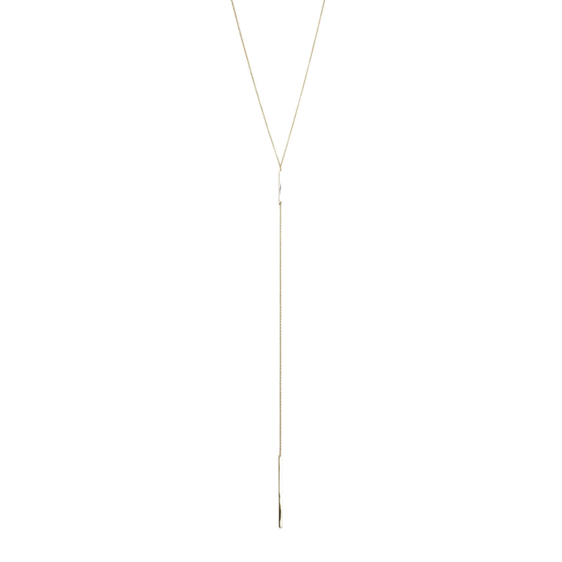 Bar Lariat Yellow Gold Necklace