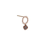 Heart drop earring | 14K Rose Gold