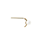 Tiny Pearl Hoop Stud | 14K Gold