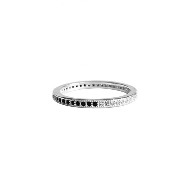 Black & Clear Pave Ring