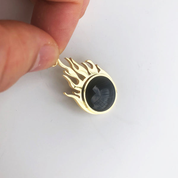 Fire Black Onyx Pendant