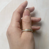 Brushed Texture on Gold Band Ring