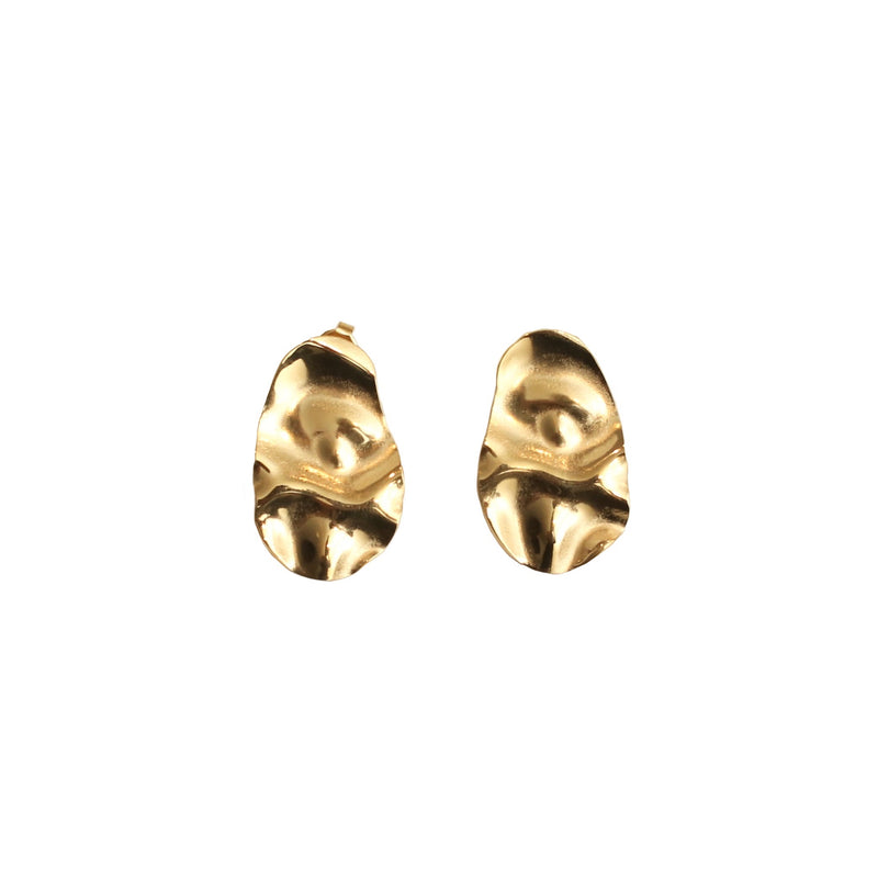 Gold Foil Stud Drop Earrings