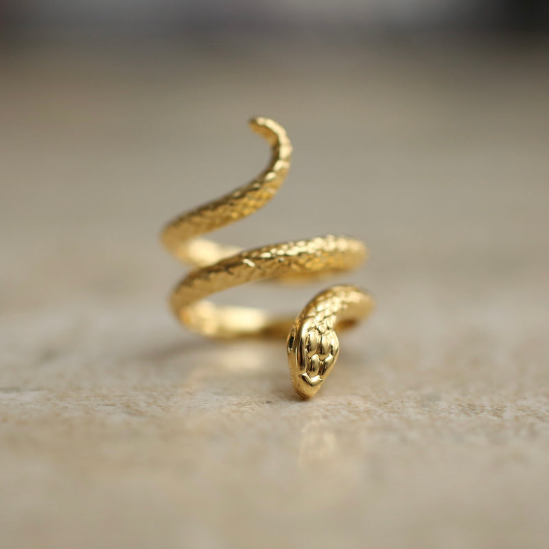 Adjustable Gold Snake Ring