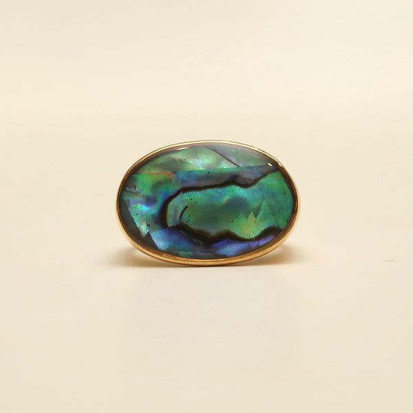 Abalone Oval Signet Ring