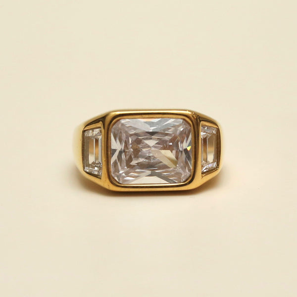 Bling Square Stone Signet Ring – cyclicalind
