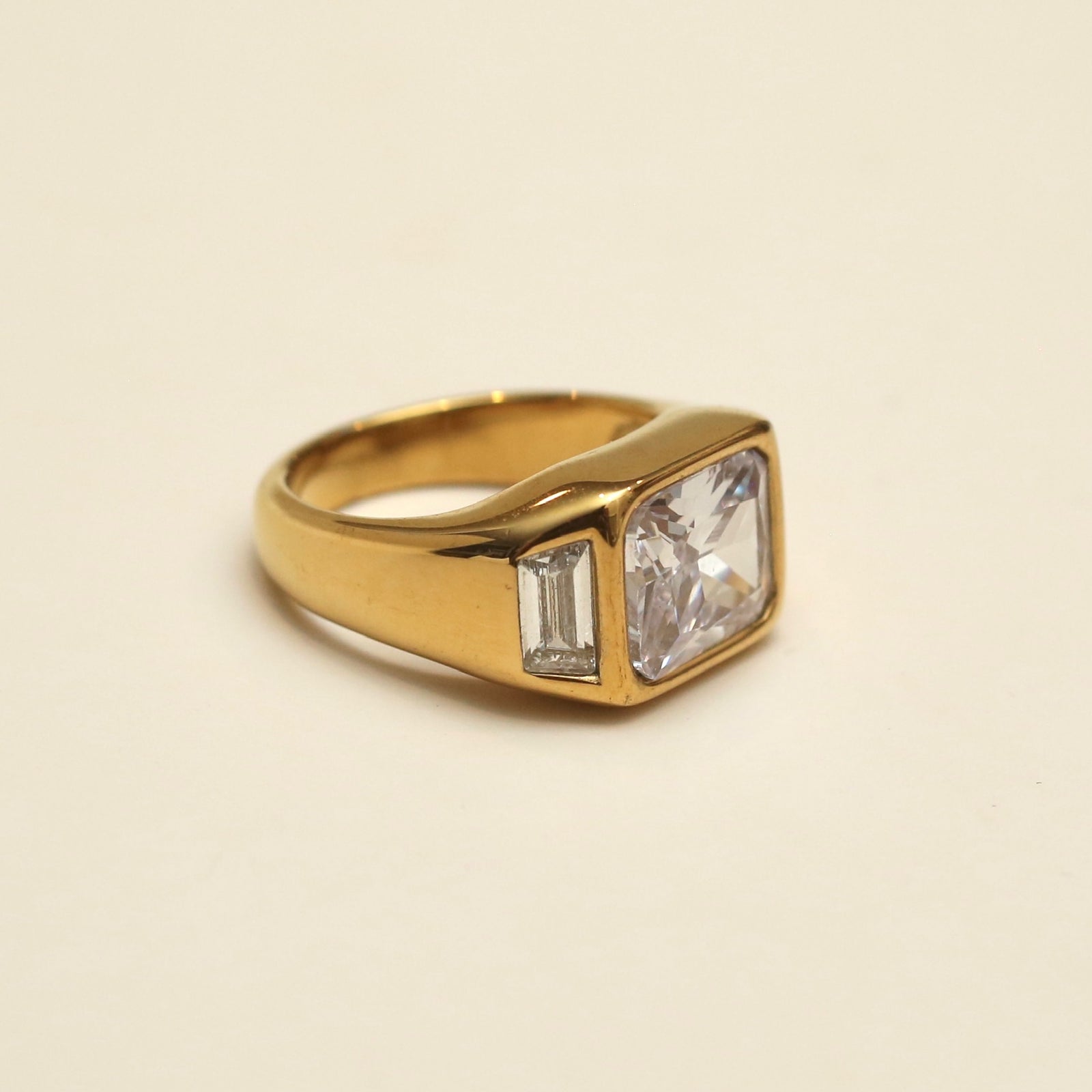 Bling Square Stone Signet Ring – cyclicalind