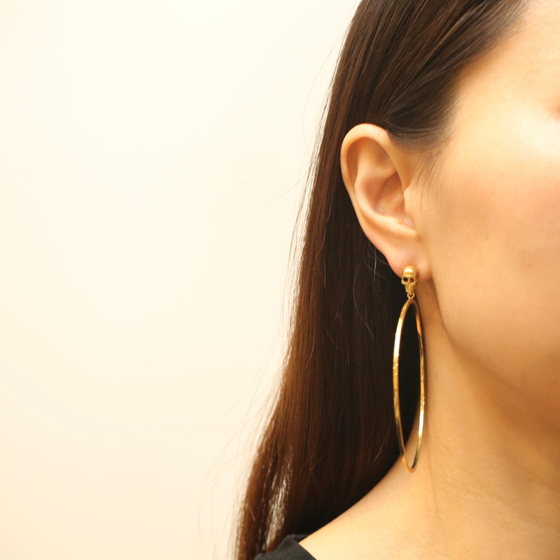 Skull w/ Circle Drop Earrings