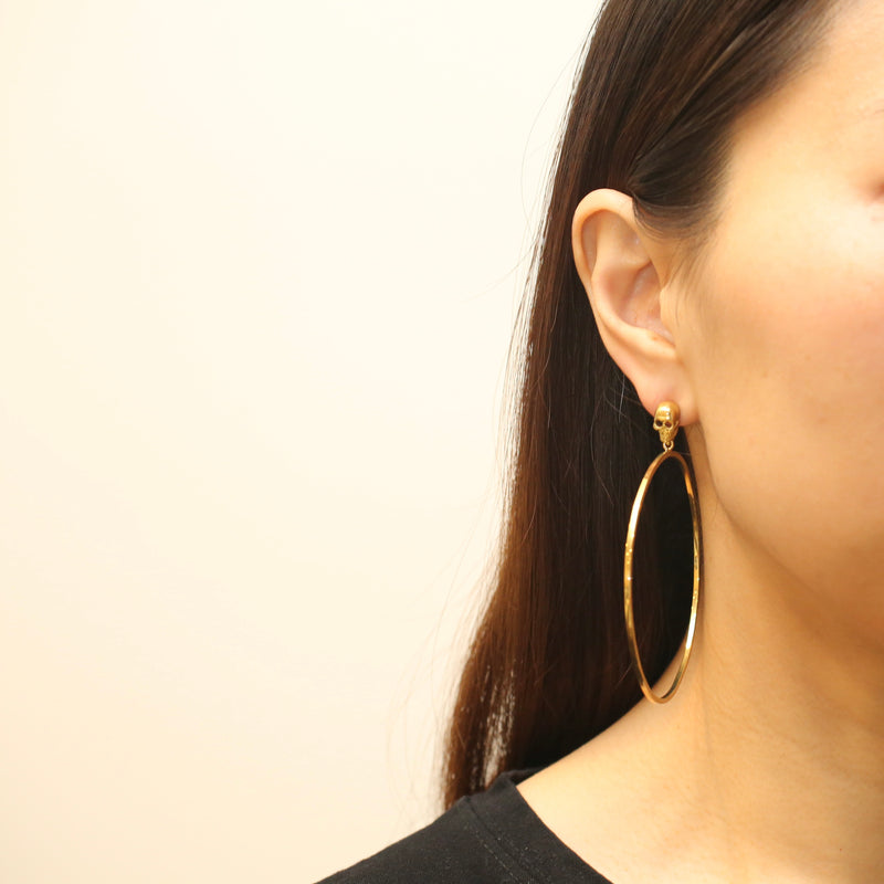 Skull w/ Circle Drop Earrings