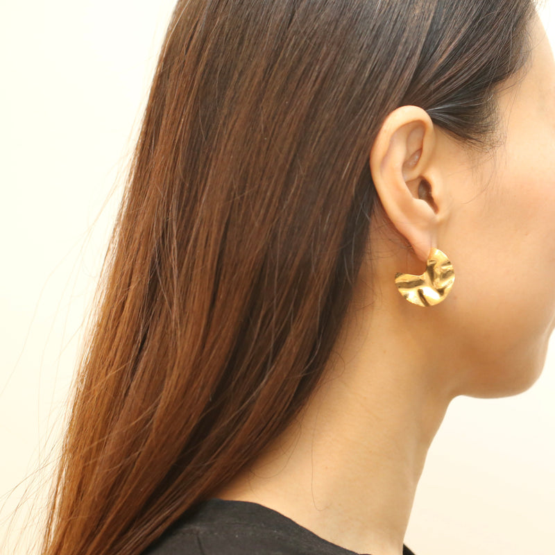 Gold Foil Large Circle Earrings