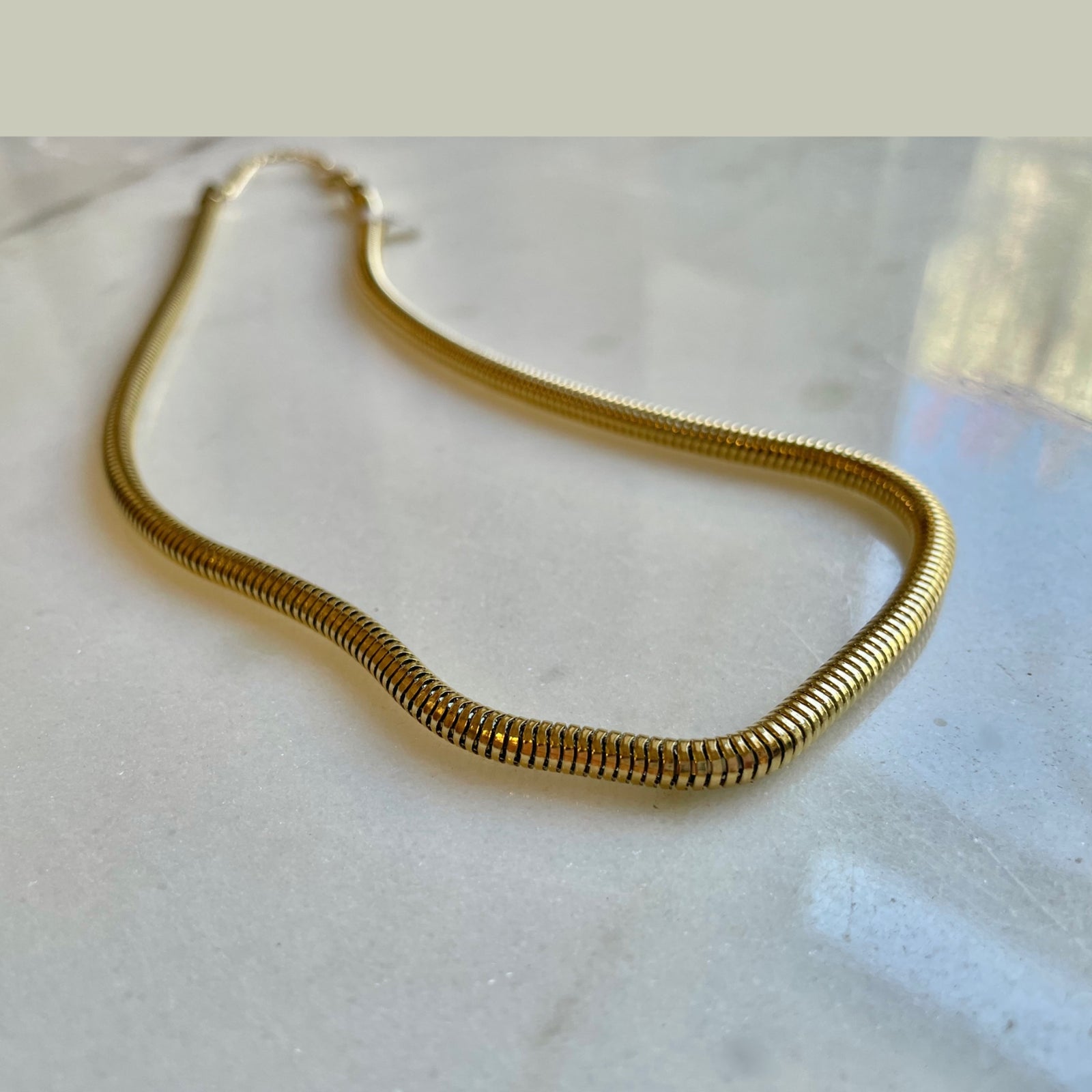 Round snake chain necklace discount