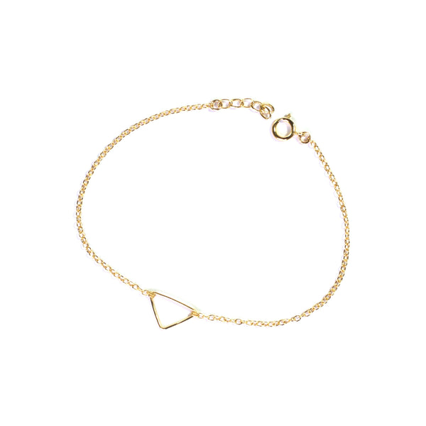 Gold geometry triangle chain bracelet
