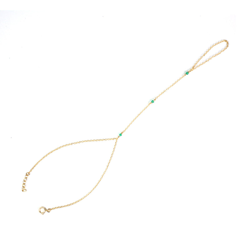 Green Agate Hand Chain Bracelet