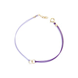 Two color silk string with two circles - purple and lilac Bracelet