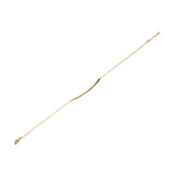 Curved Bar with CZ gold Bracelet at an alternate angle