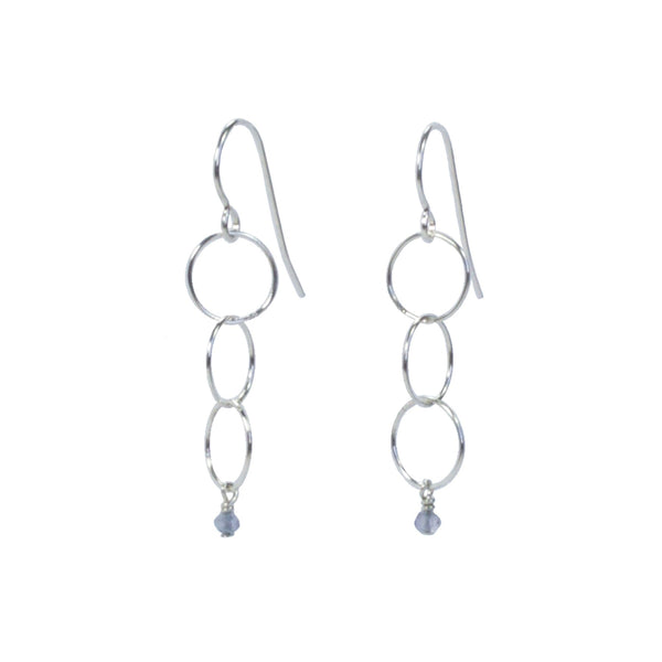 Pyrite Drop Circle Earrings