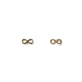 Small Infinity stud earrings  - yellow gold
