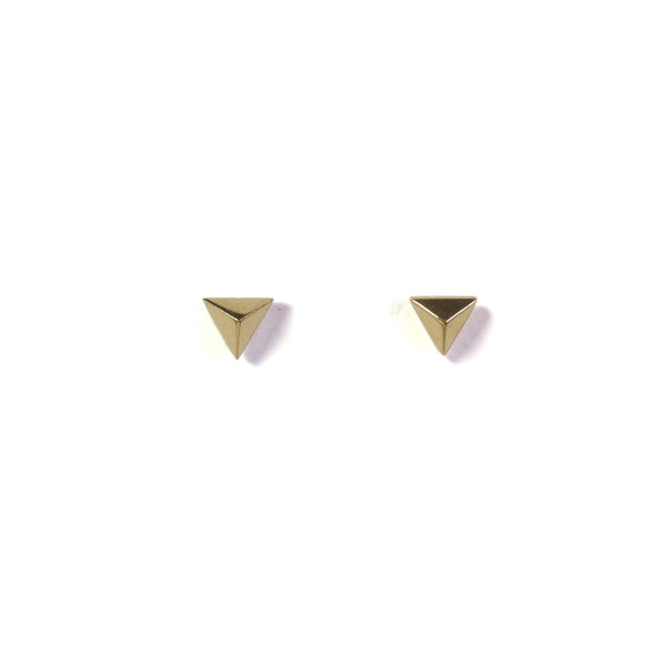 Large Triangle Earrings - yellow gold