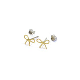 Bubble Ribbon Earrings with posts in - yellow gold