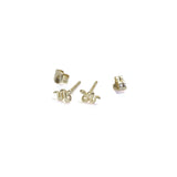 Snake Stud Earrings with posts out - yellow gold