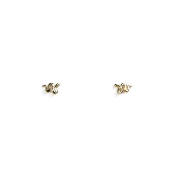 Snake Stud Earrings - yellow gold