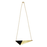 Brass Triangle and Enamel Necklace - Black Closure