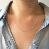 Model wearing Silver Geometry Square Necklace