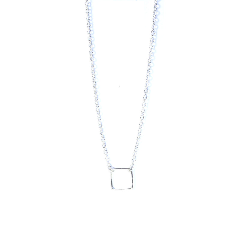 Silver Geometry Square Necklace