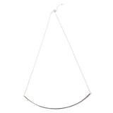Silver Long Curved Bar Necklace Closure