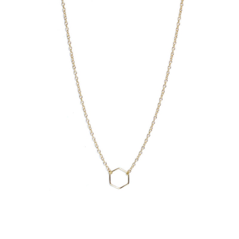 Gold Geometry Hexagon Necklace