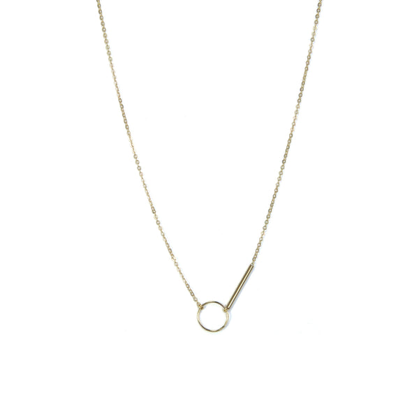 Gold Filled Circle and Bar Necklace