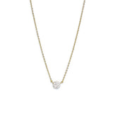 Gold Small CZ disk clear Necklace