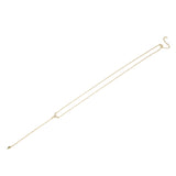 CZ Triangle Lariat Yellow Gold Necklace Closure