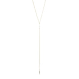 Bar Lariat Yellow Gold Necklace