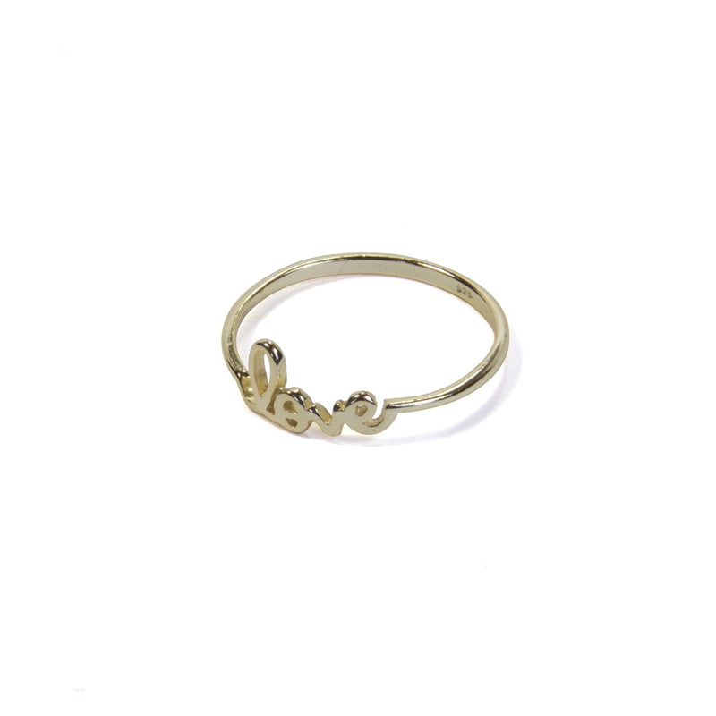 Yellow gold lover letter ring